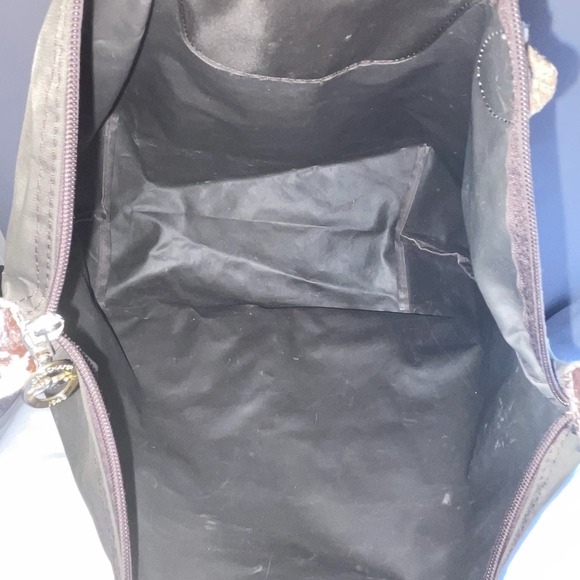 PROJECT Longchamp Le Pliage Modele Depose Brown Nylon Leather Shoulder Tote Bag - Picture 15 of 16